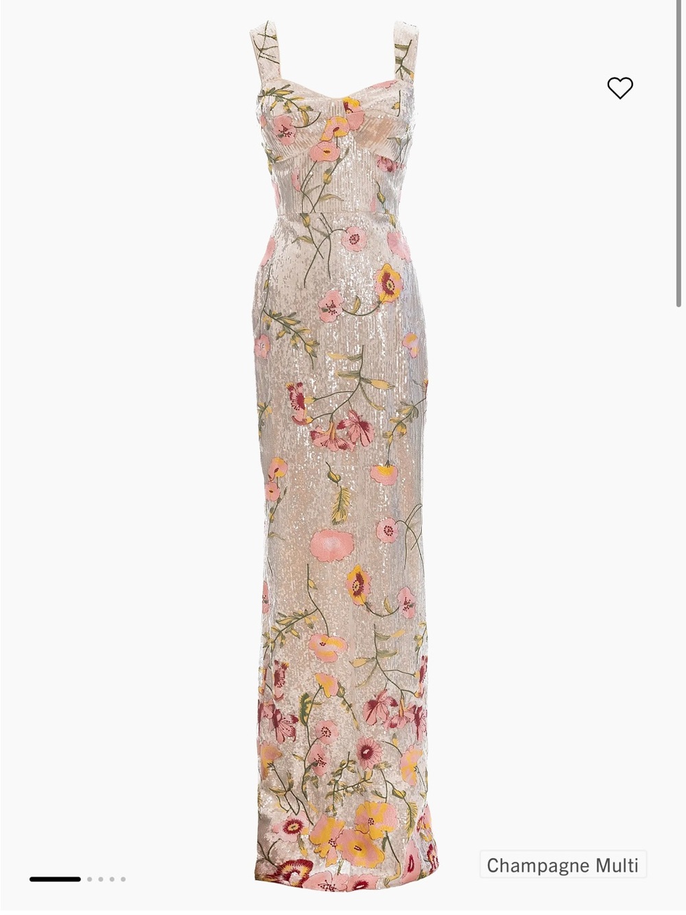 Dress the Population Champagne Sequin Floral Maxi Gown - Picture 5 of 12